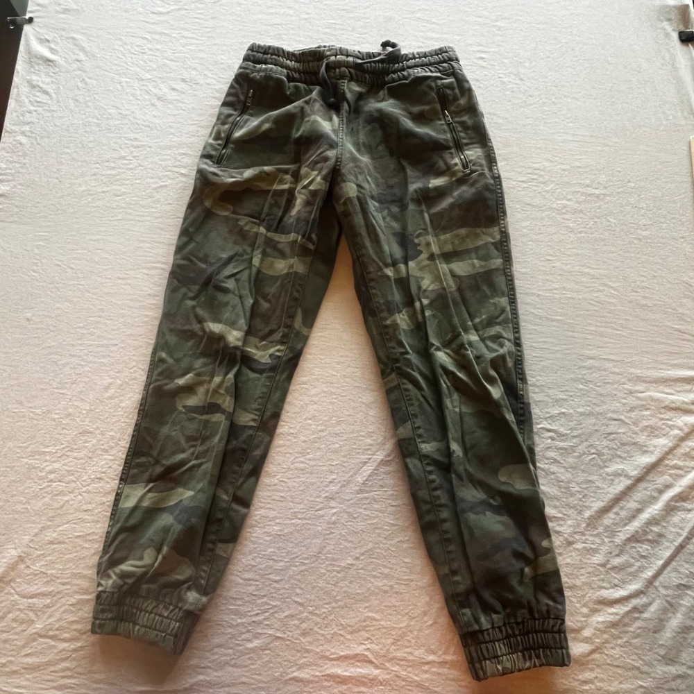 Tna Aritzia Womens Camo Joggers Green Camouflage Cargo Pants Size S Zip Pockets‎
